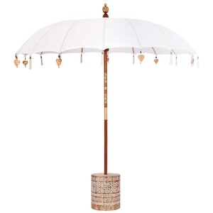 Parasol balinais Crème 210-220 cm Coton  bois massif