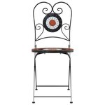vidaXL Chaises de bistro pliables lot de 2 terre cuite blanc céramique