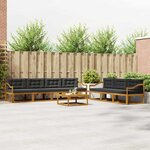vidaXL Ensemble de canapés d'extérieur 8 Pièces Naturel et Anthracite