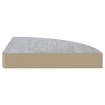 vidaXL Étagères d'angle murales 2 Pièces Gris béton 25x25x3 8 cm MDF