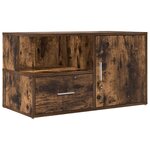 vidaXL Armoire d'angle chêne fumé 200x40x45 cm bois d'ingénierie