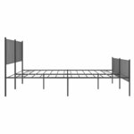 vidaXL Cadre de lit métal sans matelas avec pied de lit noir 183x213cm