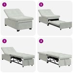 vidaXL Canapé-Lit Gris clair 194 x 67 x 82 cm Velours