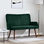 vidaXL Sofa 2 places Vert foncé 115 x 61 x 87 cm Velours