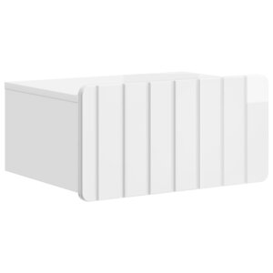 vidaXL Cabinet de chevet mural Blanc brillant 49 x 34 5 x 24 cm
