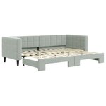 vidaXL Lit de jour avec gigogne sans matelas gris clair 80x200 cm