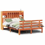 vidaXL Lit bibliothèque sans matelas cire marron 140x200 cm pin massif