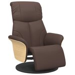 vidaXL Fauteuil inclinable avec repose-pieds marron similicuir