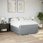 vidaXL Sommier à lattes de lit avec matelas Gris clair 140x200cm Tissu