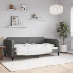 vidaXL Lit de jour gris foncé 100x190 cm tissu