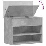 vidaXL Banc à chaussures Gris béton 60x30x45 cm Bois d’ingénierie