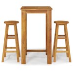 vidaXL Ensemble de bar de jardin 3 Pièces bois d'acacia solide