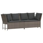 vidaXL Canapé de jardin avec coussins Gris Résine tressée