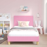 vidaXL Cadre de lit pour enfants avec tête de lit Rose 90 x 200 cm