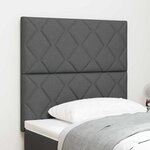 Headboard LED vidaXL Design en Blocs de Diamants Gris Foncé 90 cm Tissu