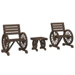 vidaXL Salon de jardin 3 Pièces bois de sapin massif