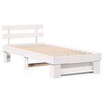 vidaXL Cadre de lit avec tête de lit Blanc 80 x 200 cm Pin massif