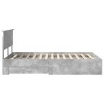 vidaXL Cadre de lit Gris béton 120 x 200 cm Bois d'ingénierie