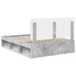 vidaXL Cadre de lit avec tête de lit Béton 140 x 190 cm Pin massif