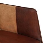 vidaXL Fauteuil avec repose-pieds Marron Cuir véritable et toile