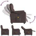 vidaXL Fauteuil de massage inclinable Marron foncé Tissu