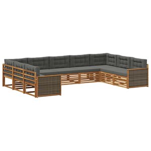 vidaXL Ensemble de canapés d'extérieur 9 Pièces Naturel et Anthracite