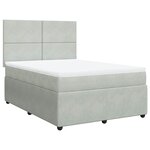 vidaXL Sommier à lattes de lit et matelas Gris clair 160x200cm Velours