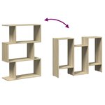 vidaXL Étagère séparatrice de pièce 3 niveaux chêne sonoma 70x24x97 cm