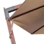 vidaXL Parasol suspendu avec mât Taupe 3 5x2 9 m Bois de sapin massif