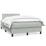 vidaXL Sommier à lattes de lit et matelas gris clair 120x220cm velours