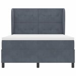 vidaXL Lit à ressorts avec matelas Gris foncé 200 x 140 cm Velours