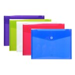 Sachet De 5 Pochettes-enveloppes Polypropylène - A4 - Couleurs Assorties - X 10 - Exacompta