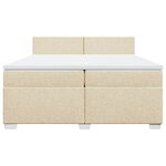 vidaXL Sommier à lattes de lit avec matelas Crème 200x200 cm Tissu