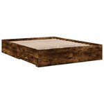 vidaXL Cadre de lit avec tiroirs sans matelas chêne fumé 150x200 cm