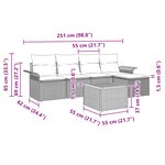 vidaXL Ensemble de canapé de jardin 6 pièces avec coussins en poly rotin noir et acacia