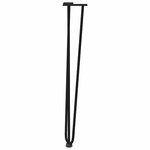 vidaXL Pieds en épingle à cheveux pour consoles  lot de 4  noir  72 cm  acier massif