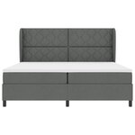 vidaXL Lit ressort avec matelas gris foncé 200 x 200 cm