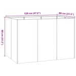 vidaXL Jardinière vert olive 120x80x80 cm acier