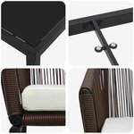 vidaXL Ensemble de salle à manger pour jardin 7 Pièces Marron Poly rotin