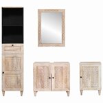 vidaXL Ensemble de mobilier de salle de bain avec tiroir 4 Pièces Blanc