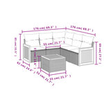 vidaXL Salon de jardin 6 Pièces avec coussins noir résine tressée