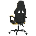 vidaXL Chaise de jeu avec repose-pied Noir et doré Similicuir
