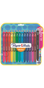 Paper Mate Inkjoy Gel - 14 Stylos à encre gel - Assortiment de couleurs - Pointe moyenne 0.7mm - sous blister