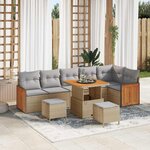 vidaXL Ensemble de canapé de jardin 9 Pièces beige et gris clair