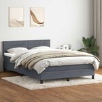 vidaXL Sommier à lattes de lit et matelas gris foncé 140x210cm velours