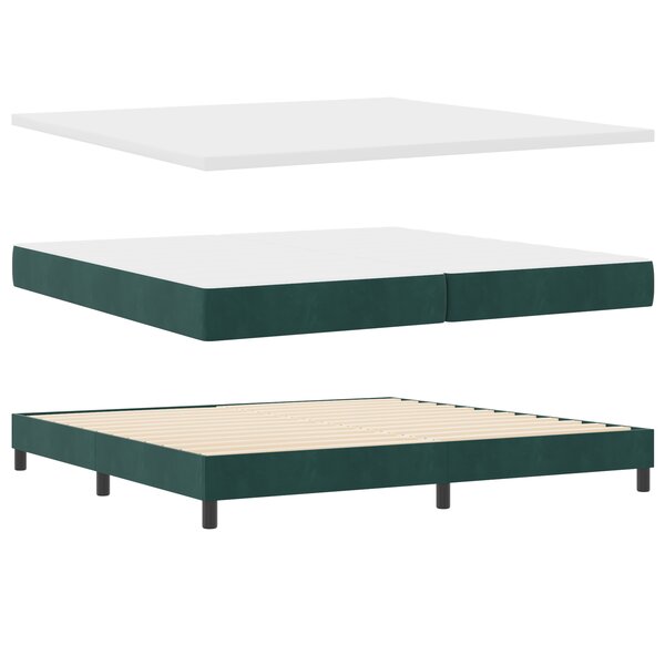 vidaXL Lit à ressorts avec matelas gris foncé 80x200 cm en velours Set de 6