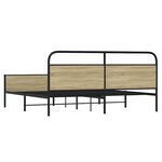 vidaXL Cadre de lit en métal sans matelas chêne sonoma 180x200 cm