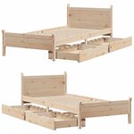 vidaXL Cadre de lit sans matelas 90x190 cm bois de pin massif