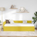 vidaXL Cadre de lit d'angle avec tête de lit Jaune 90 cm x 200 cm