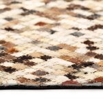 vidaXL Tapis Cuir véritable Patchwork 120 x 170 cm Carré Marron/Blanc